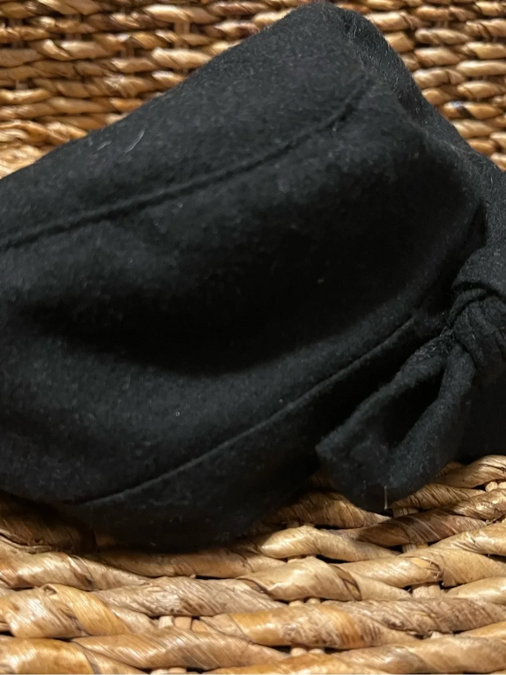 Trixie Black Wool Blend Newsboy Hat